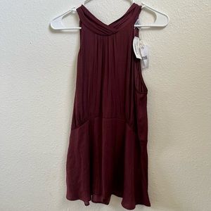 Naked Zebra maroon tie top.